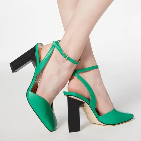 NIB Tianna Barnes HOPE ANKLE STRAP HIGH HEELS IN GREEN SZ 39