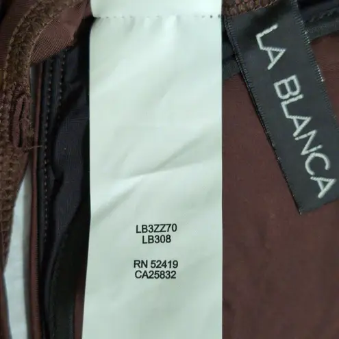 La Blanca Java (Brown) Island Goddess Underwire Twist Front Bra Top Size 8 New