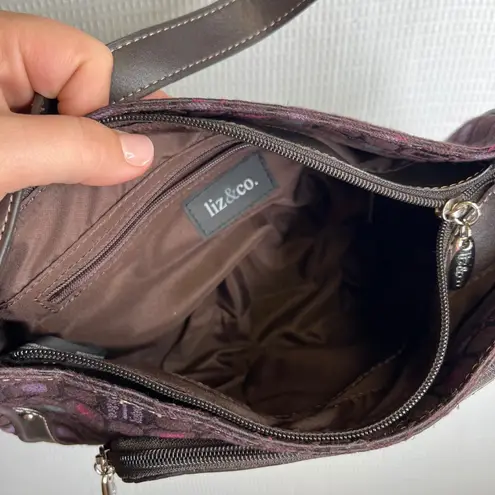 Liz & Co Brown Y2K Short Shoulder Bag Purse Zipper Pocket Preppy Casual