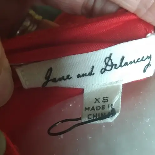 Jane and Delancey Anthropologie Women's Red Crepe Shift Dress Size XS