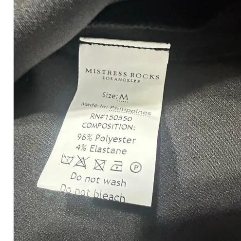 Mistress Rocks Bardot Corset Dress Women's Medium Black Mini Crepe Off Shoulder