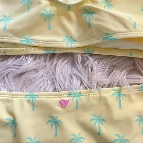 Stoney Clover Lane x Target Yellow Green Palm Tree Bikini Swim Suit 2 pc L new