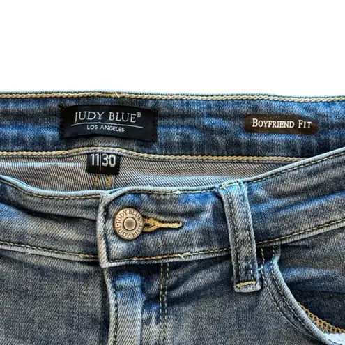 Judy Blue Midrise Boyfriend Cuffed Stretchy Comfortable Medium Wash Jeans 11/30