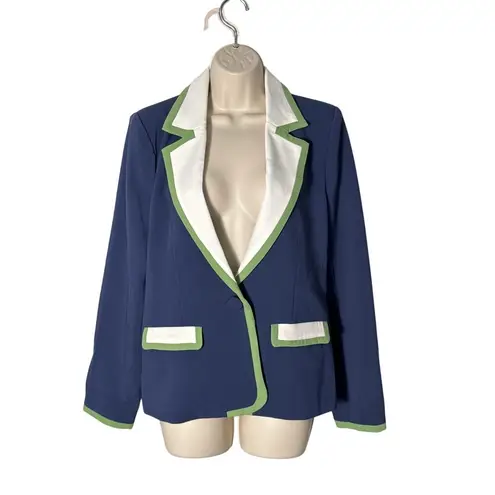 Maeve Anthropologie Colorblock Blazer Blue Green White Size S