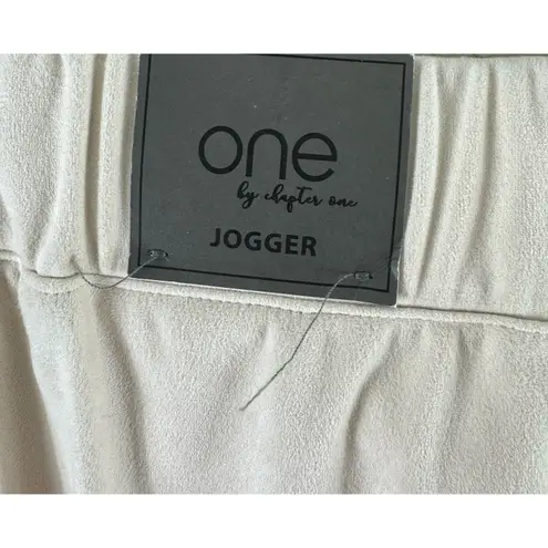 One by Chapter One NWT Cream Suede Jogger Pants Large