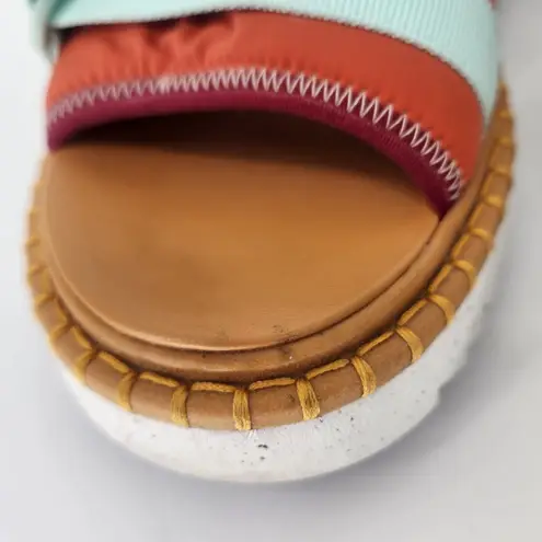 Chloé Lilli Multi-Strap Platform Sandals Orange/Teal EU 38 (US 7.5–8)