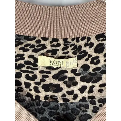 Kori America Plus Front Zip Cheetah Light Weight Jacket Size 1XL