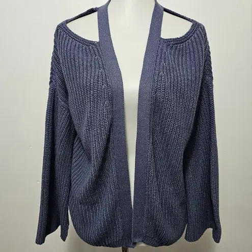 RD Style Denim Gray Cutout Relaxed Fit Cardigan Size XS