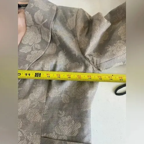 The J. Peterman Co. Jacket Blazer Linen Grey Floral Elaine Benez Seinfeld 0042 Gray Size 4