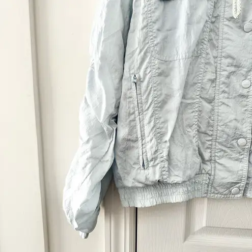 Ellesse Vintage Light Shimmery Blue Diamond Stitched Windbreaker Jacket Meidum Size M