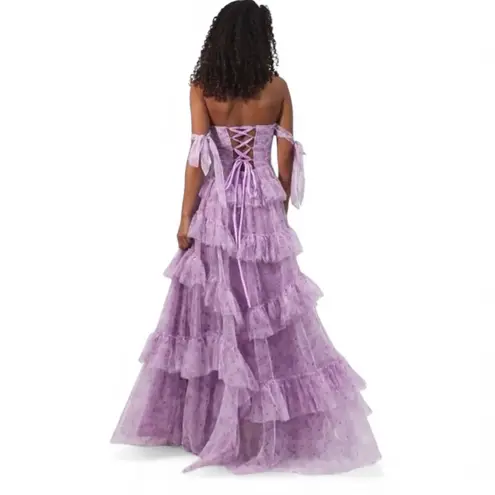 Lavender floral print Tiered Off