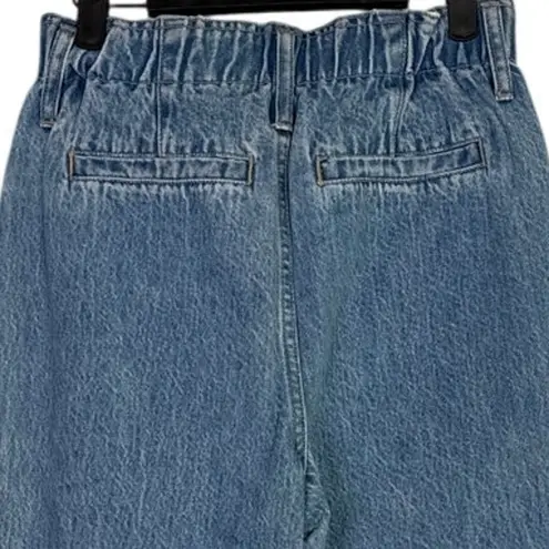 J.Crew  Tapered Crop High Rise Wide Leg Jean Elastic Waist Patch Pockets 4 Blue - Image 9