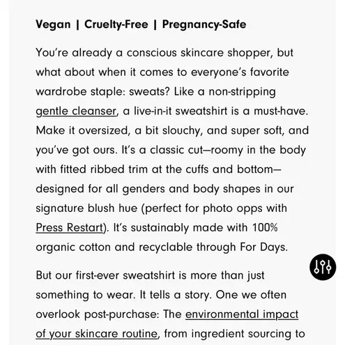 Versed Sweatshirt & Shorts Set in 100% Cotton Blush Pink