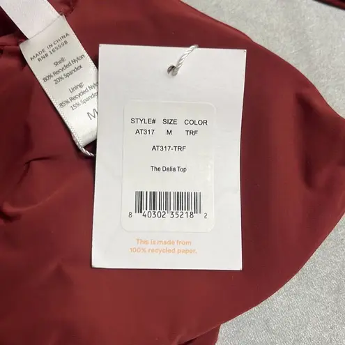 ANDIE Swim The Dalia Bikini Top Burgundy Gold Clasp Adjustable Padded Medium NWT