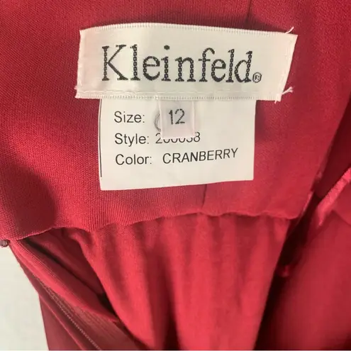 Kleinfeld Cold Shoulder Long Bridesmaid Gown Dress in Cranberry Size 12 Red