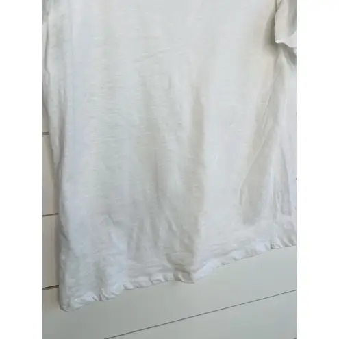 INDUSTRY White Ruffle Sleeves Short Sleeves 100% Pima Cotton TShirt Size Small