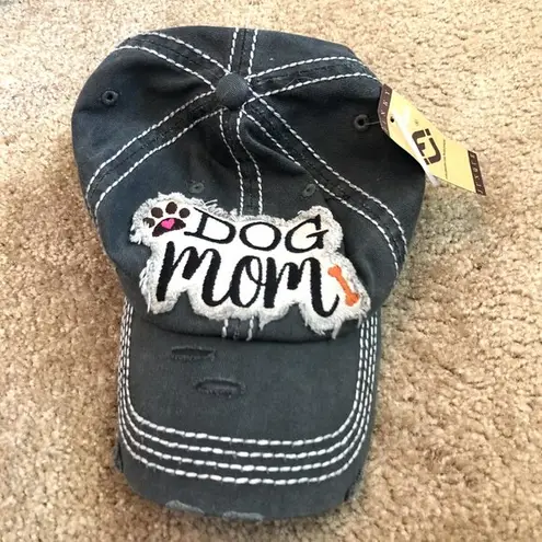 NEW NWT FUNKY JUNQUE Ballcap Dog Mom Bone Paw Patch Embroidery Hat Baseball Cap Gray
