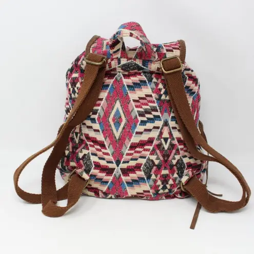 American Eagle  Woven Aztec Backpack Leather Trim