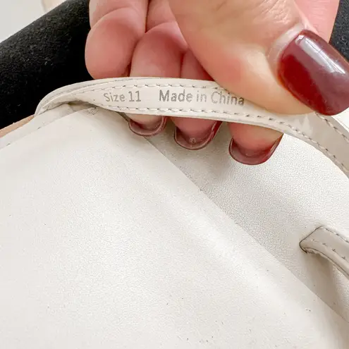 Dolce Vita Gemini Leather Strappy Wedge Sandal Cream Size 11 Minimal Summer