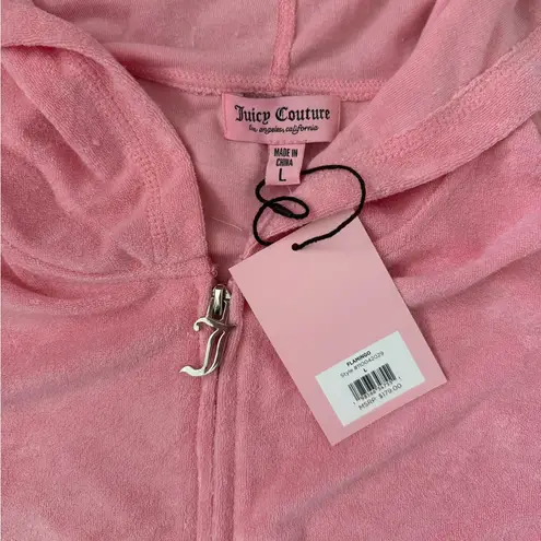 Juicy Couture  Bling Terry‎ Shortie Set Hoodie & Shorts - Size L - Flamingo - NWT - Image 13