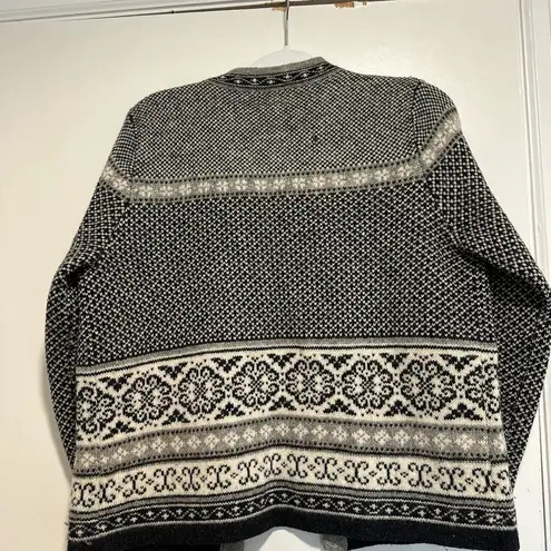 Vintage Woman’s Sz: M Cambridge Dry Good Open Wool Cardigan Fair Isle Gray Size M