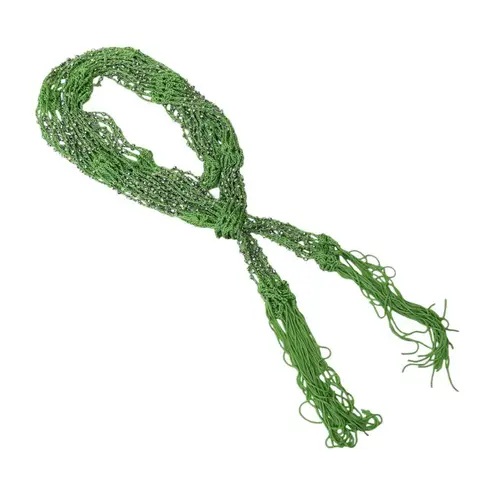 Y2K Lime Green Crochet Beaded Scarf Wraps