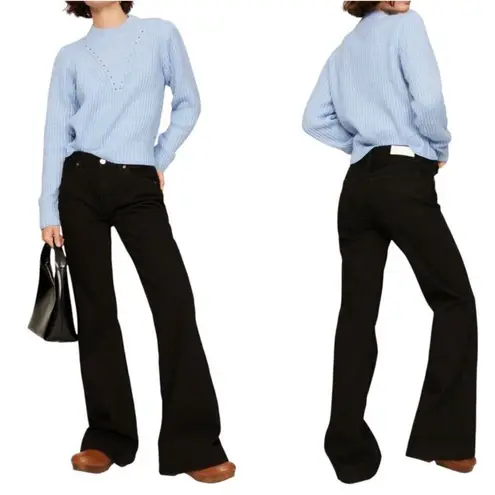 RE/DONE 70s Low Rise rider Bell Bottom Black Jeans Size 27 NEW vintage flare leg