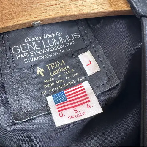 Vintage Harley Davidson Black Leather Fringe Vest Size L Biker Chic Edgy Jacket Size L