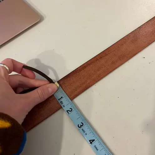 Brown Genuine Bonded Leather Wrap Round Silver Loop Stud Belt Size XL