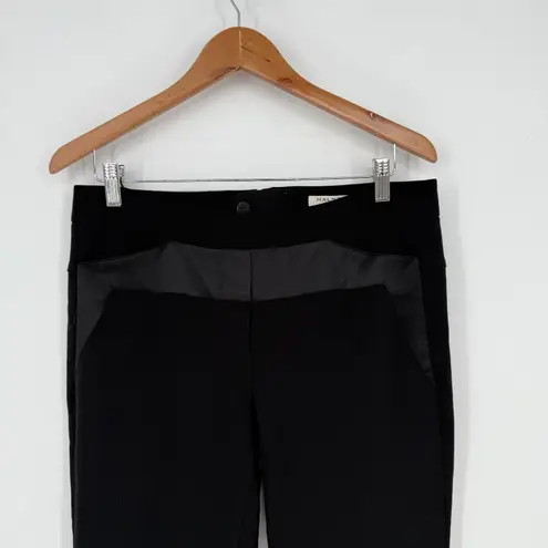 Halston Heritage Black Ponte Knit Tuxedo Ankle Zip Pants - Size 6
