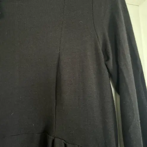 NWT Reborn Women’s Black Hi Low Hem Top Peplum Blouse Shirt Dress Sz Large