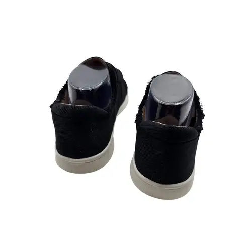 Life Stride Size 11 Distressed Look Fabric Canvas Sneakers Frayed Details Black