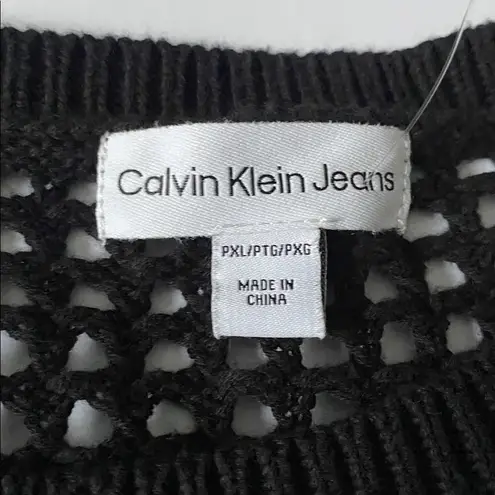 Calvin Klein Comfy and Classic Black Sweater Wax Coated Pullove Women’s PXL Size undefined