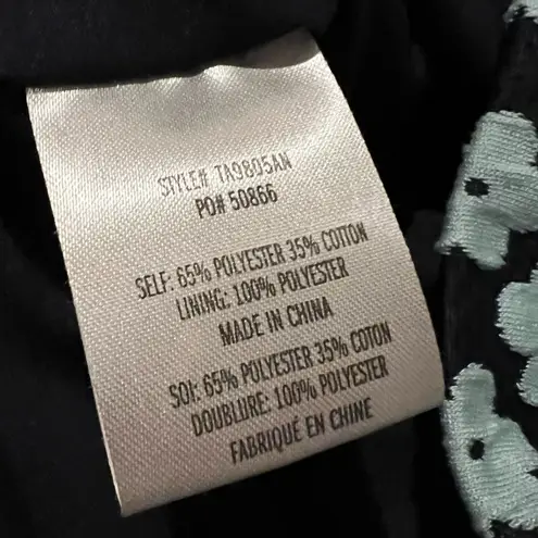 EVA FRANCO x Anthropologie Blue Floral Jacquard Top | L Size L