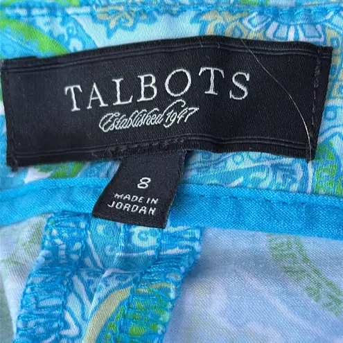 Talbots  Side Zip Blue/Green Capri Length Pants Size 8