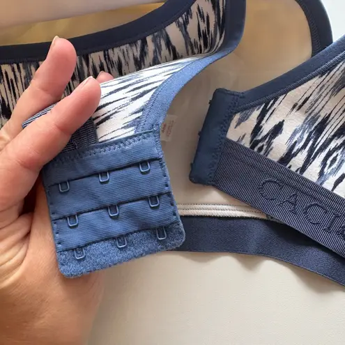 Cacique Lightly Lined No Wire Bra Blue White Print Size 48B Full Coverage NWOT