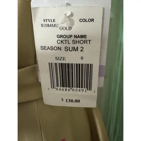 Gabby Skye Occasion Gold Fit & Flare Cocktail Dress, Homecoming, NWT, Size 6