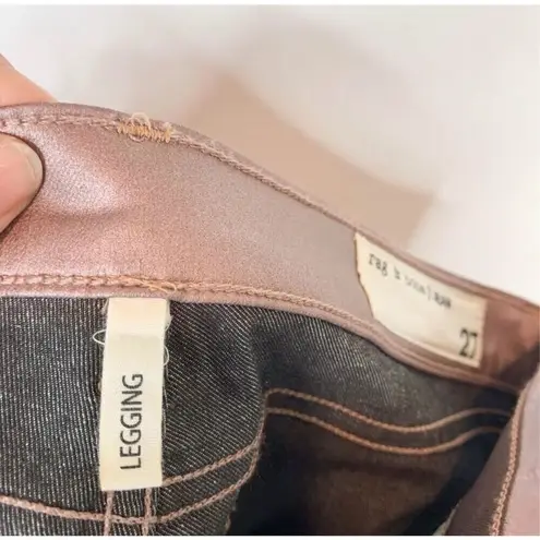 Rag and Bone  rose metallic leggings skinny jeans size 27 excellent condition