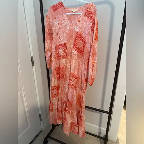 Roller Rabbit Maisie Patchwork Olaya maxi dress in pink