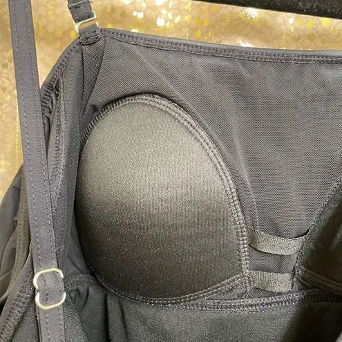 Pinkblush maternity black ruffle one-piece swimsuit, S