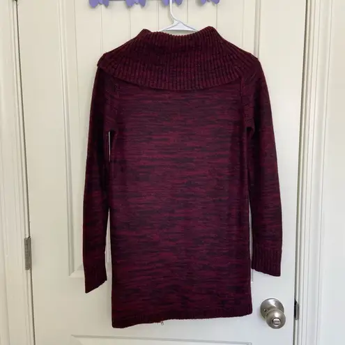 Iz Byer iZ‎ Byer women’s maroon thick knit cowl neck zip sweater XS