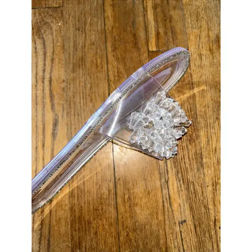 Alexis Bendel Clear Crystal Slip On Papaya Sandals Women Size 7.5 Beaded