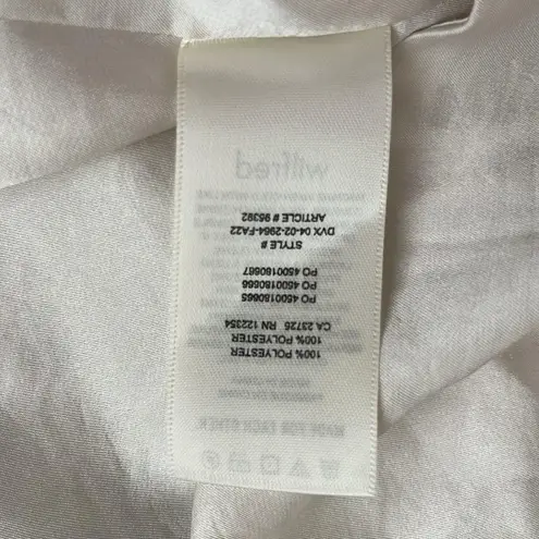 Aritzia Wilfred Cream White Satin Crop Tank Top Adjustable Front Scrunch Tie XS