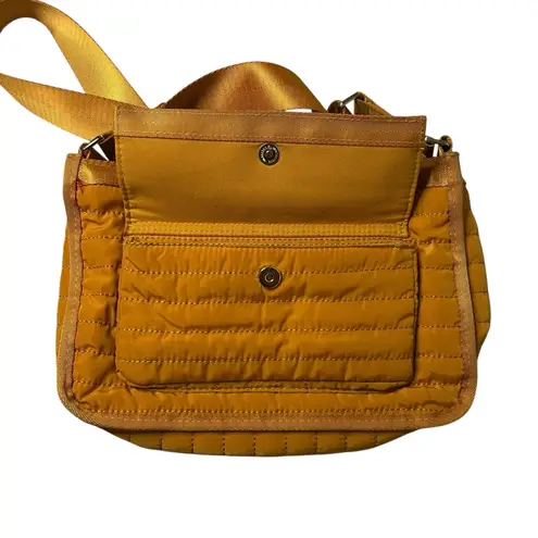 Orange & Gold Over the Shoulder Bag – Front & Back Pockets – Medium Tote Purse