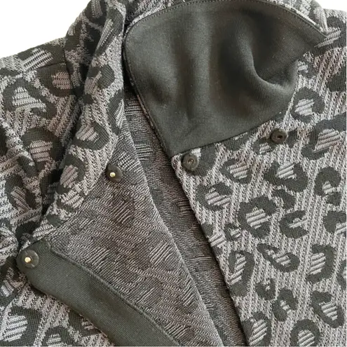 Ming Wang gray/black cheetah sweater jacket shacket NEW w/out tags Size PXS