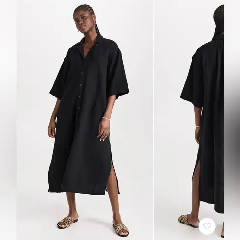 Madewell  Lightestspun Cover Up Maxi Shirtdress in True Black Size Small NWT