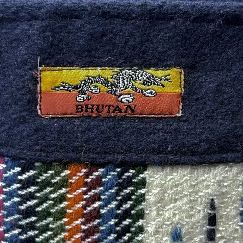 Yathra Wool Bhutan Handmade Shoulder Tote Bag Top Double Handles Abstract Women Blue - Image 7