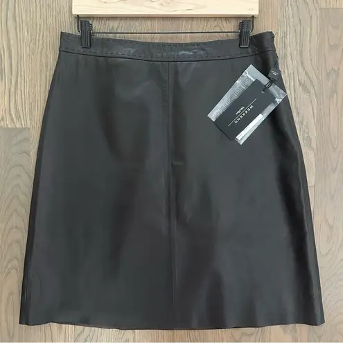 Max Mara NWT Weekend Leather Tiro A-line Knee-Length Skirt Chocolate Brown 12