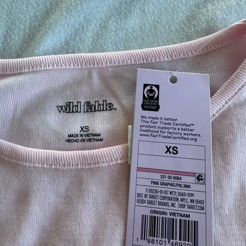 Target  Wild Fable NWT Light Pink Graphic Tee Non Merci Size XS Womens thumbnail 2