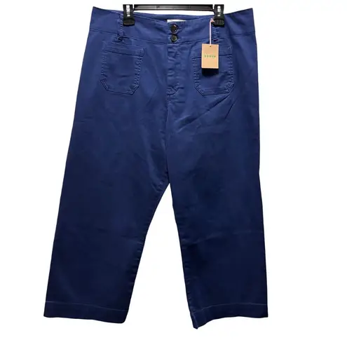 Boden USA Boden Primrose Patch Pocket Wide Leg Trousers Size 14 Navy Blue